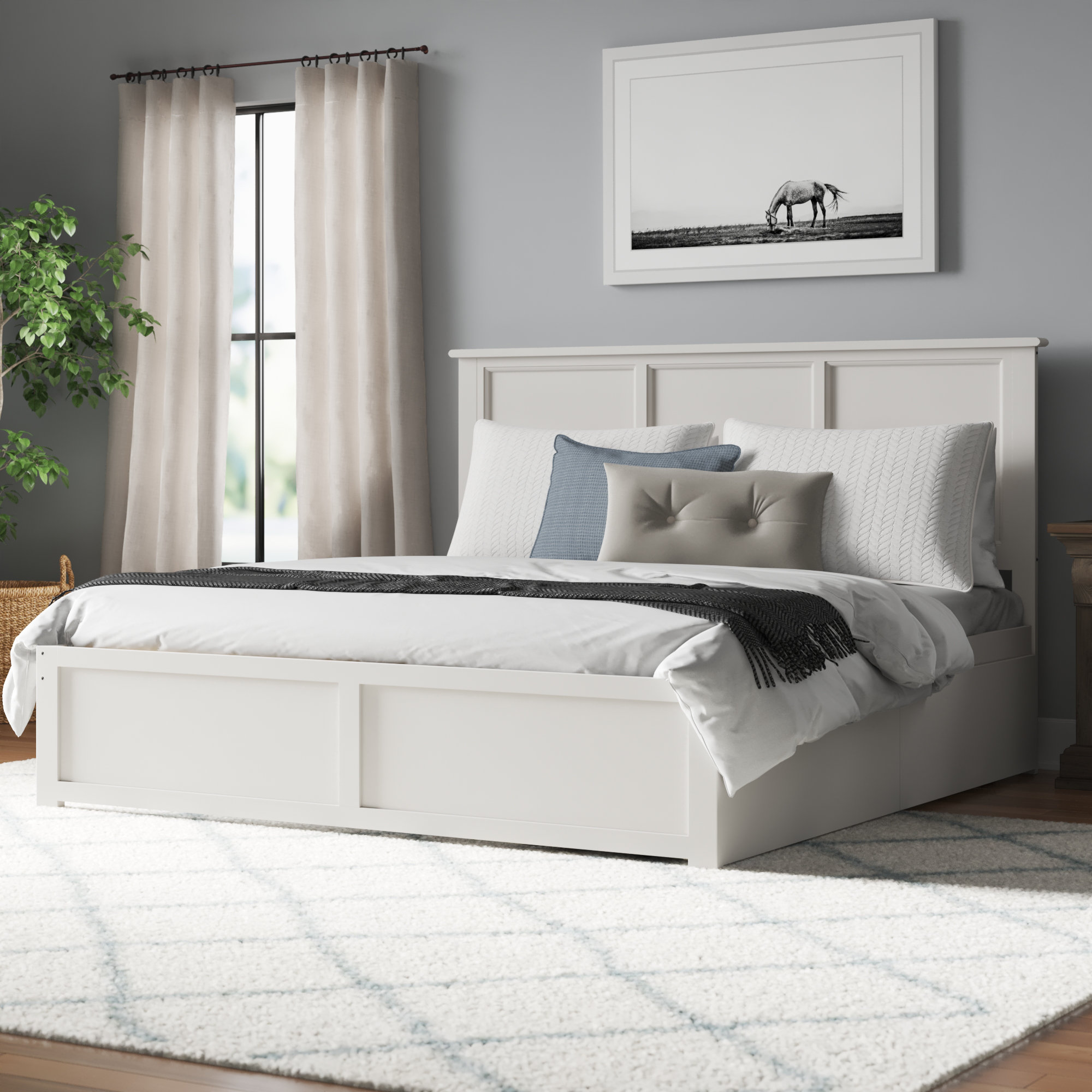 Lark Manor Amear King Solid Wood Storage Platform Bed Reviews Wayfair